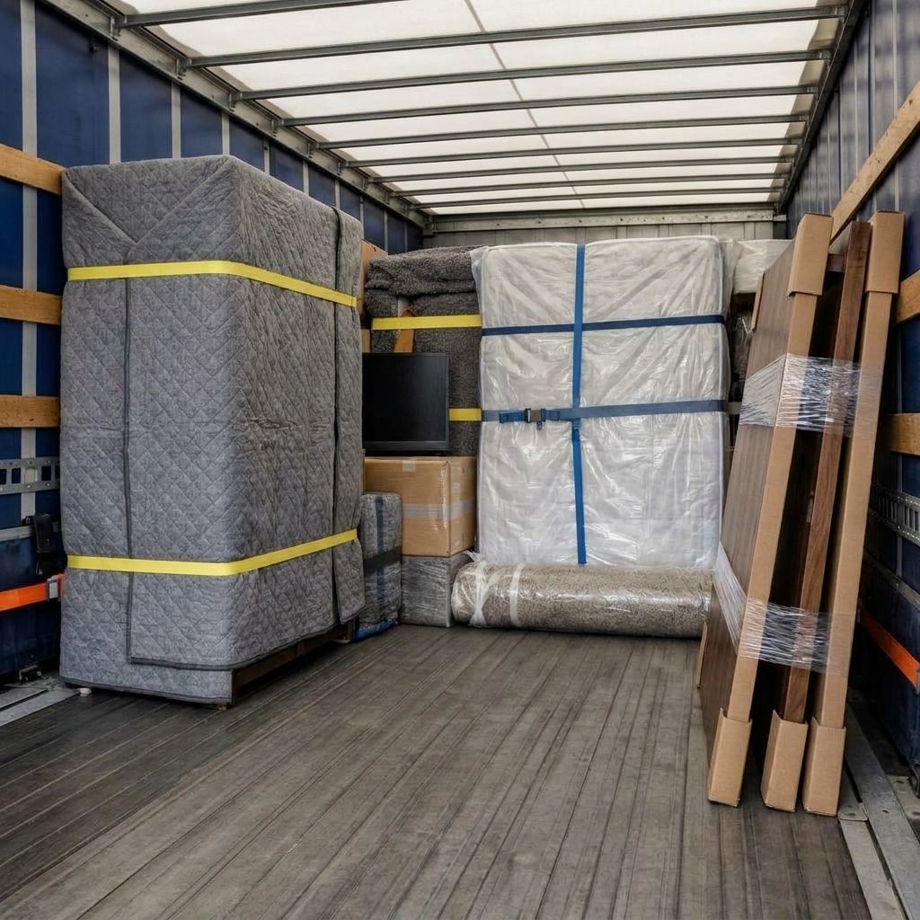 Larger items prepared for transport